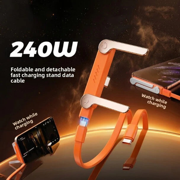 240w USB-C Cable with Collapsible Detachable Phone Stand