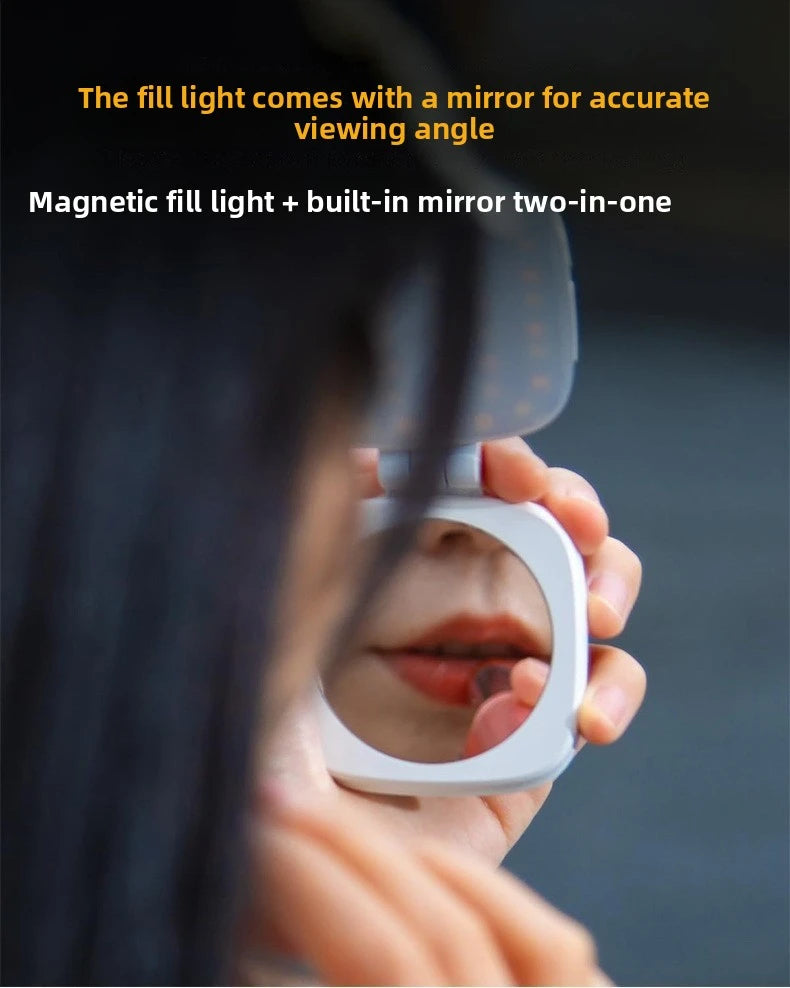 MagSafe Magnetic LED Fill Light & Makeup Mirror for Smartphones