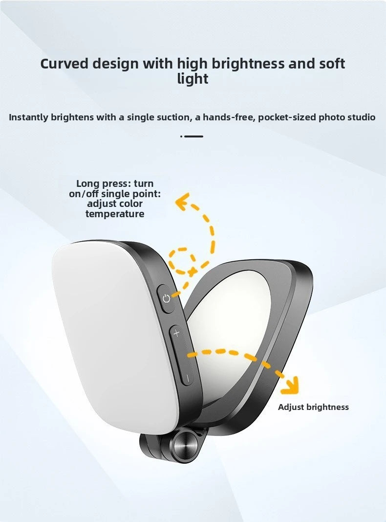 MagSafe Magnetic LED Fill Light & Makeup Mirror for Smartphones